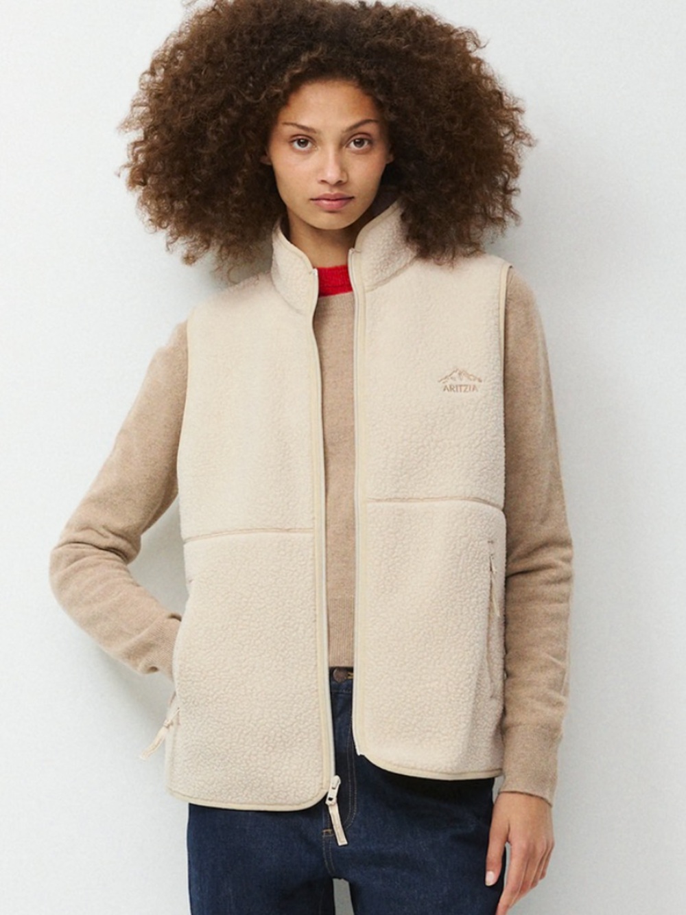 aritzia tna fleece vest